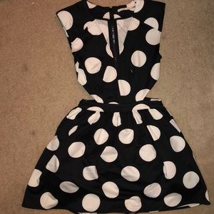 Black polka dot dress